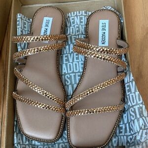Steve Madden Women's Gold Strappy Sandals